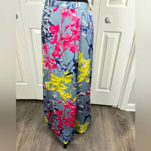 "Vintage Vivienne Tam Size 12 Long Floral Skirt - 100% Polyester | Rare Find"